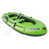 VEVOR Inflatable Boat, 3-Person Inflatable Fishing Boat, Strong PVC Portable Boat Raft Kayak, 45.6" Aluminum Oars, High-Output Pump