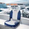 VEVOR Boat Seat, 18.9" Low Back Boat Seat, Folding Boat Chair with Thickened Sponge Padding and Hinge, Fold-Down Boat Captain Chair for Fishing Boat
